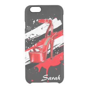 Black, Red & White Hot High Heels Clear iPhone 6/6S Case