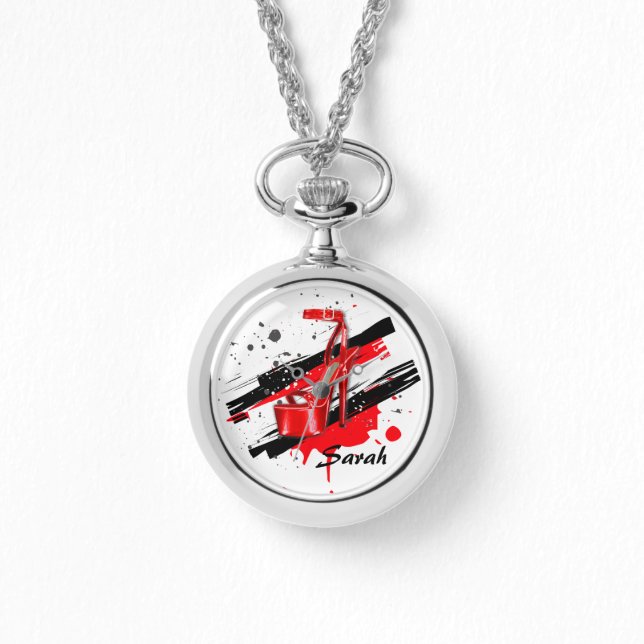 Black, Red & White Hot High Heels Watch (Front)