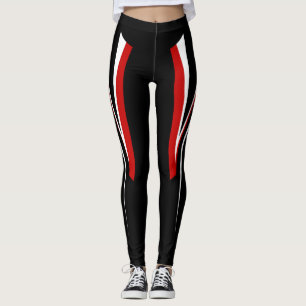Black Red White Leggings