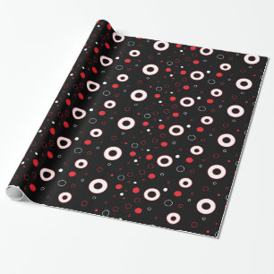 Black, Red White Polka Dots Gift Wrap