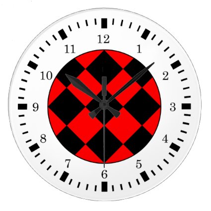 Black Red White Racing Theme Wall Clock