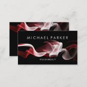 Black Red White Smoke Abstract Business Card (Front/Back)