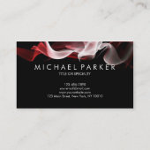Black Red White Smoke Abstract Business Card (Back)