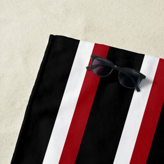 black and white striped beach towel