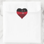 Black, Red, White Striped Monogram Wedding Sticker (Bag)