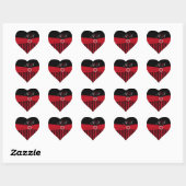Black, Red, White Striped Monogram Wedding Sticker (Sheet)