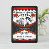 Black Red White Union of Souls Wedding Invitation (Standing Front)