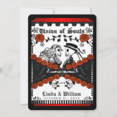 Black Red White Union of Souls Wedding Invitation (Front)