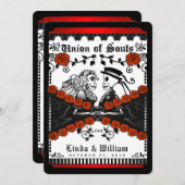 Black Red White Union of Souls Wedding Invitation (Front/Back)