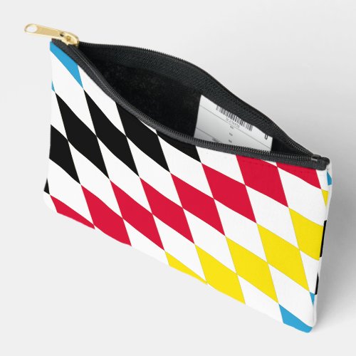 Black Red Yellow Blue Bavaria Diamond Flag Pattern Accessory Pouch