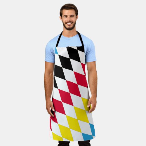 Black Red Yellow Blue Bavaria Diamond Flag Pattern Apron