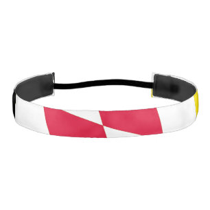 Black Red Yellow Blue Bavaria Diamond Flag Pattern Athletic Headband
