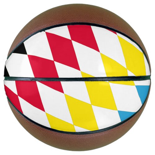 Black Red Yellow Blue Bavaria Diamond Flag Pattern Basketball