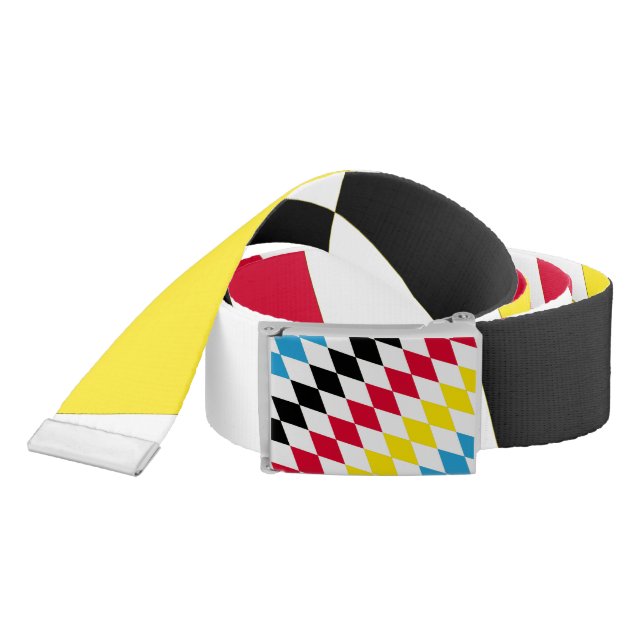 Black Red Yellow Blue Bavaria Diamond Flag Pattern Belt (Snake)