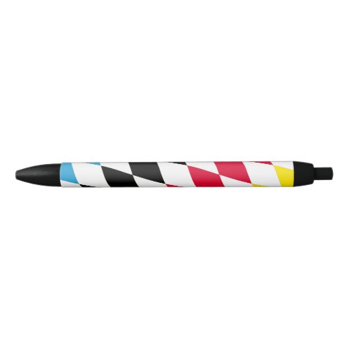 Black Red Yellow Blue Bavaria Diamond Flag Pattern Black Ink Pen