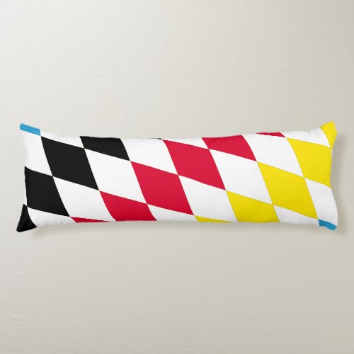 Black Red Yellow Blue Bavaria Diamond Flag Pattern Body Pillow