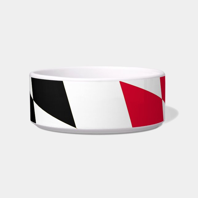 Black Red Yellow Blue Bavaria Diamond Flag Pattern Bowl (Front)