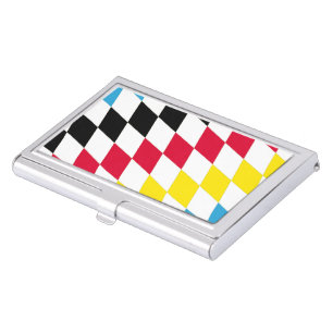Black Red Yellow Blue Bavaria Diamond Flag Pattern Business Card Case