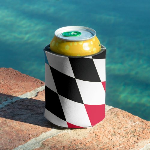 Black Red Yellow Blue Bavaria Diamond Flag Pattern Can Cooler