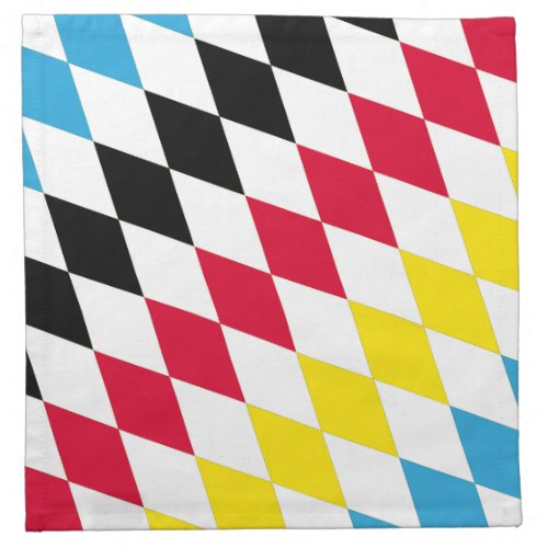 Black Red Yellow Blue Bavaria Diamond Flag Pattern Cloth Napkin