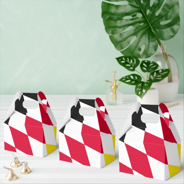 Black Red Yellow Blue Bavaria Diamond Flag Pattern Favor Boxes (Multiple)