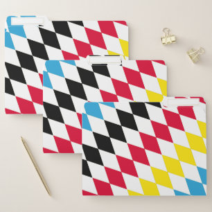 Black Red Yellow Blue Bavaria Diamond Flag Pattern File Folder