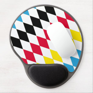 Black Red Yellow Blue Bavaria Diamond Flag Pattern Gel Mouse Pad