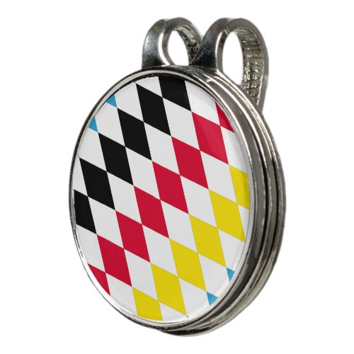 Black Red Yellow Blue Bavaria Diamond Flag Pattern Golf Hat Clip