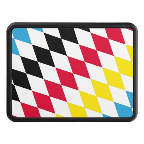 Black Red Yellow Blue Bavaria Diamond Flag Pattern Hitch Cover