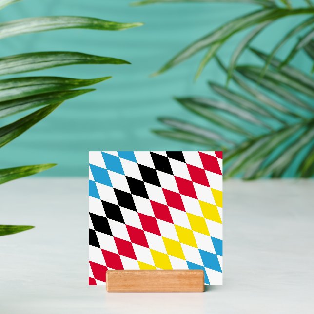 Black Red Yellow Blue Bavaria Diamond Flag Pattern Holder (Insitu 2)