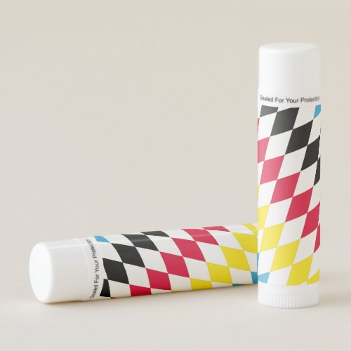 Black Red Yellow Blue Bavaria Diamond Flag Pattern Lip Balm