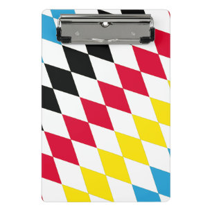 Black Red Yellow Blue Bavaria Diamond Flag Pattern Mini Clipboard