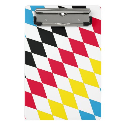 Black Red Yellow Blue Bavaria Diamond Flag Pattern Mini Clipboard