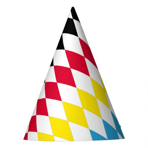 Black Red Yellow Blue Bavaria Diamond Flag Pattern Party Hat