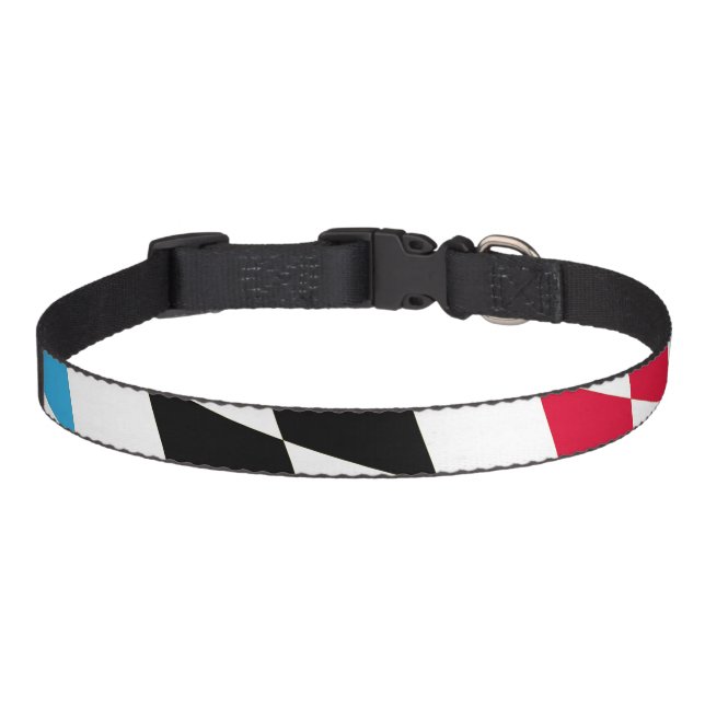 Black Red Yellow Blue Bavaria Diamond Flag Pattern Pet Collar (Front)