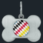 Black Red Yellow Blue Bavaria Diamond Flag Pattern Pet ID Tag<br><div class="desc">Elegant,  stylish and sophisticated Bavarian flag rhombus pattern in black red yellow and blue color. Modern and trendy gift,  perfect for the diamond-lozenge pattern lover in your life.</div>