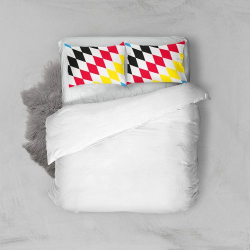 Black Red Yellow Blue Bavaria Diamond Flag Pattern Pillow Case