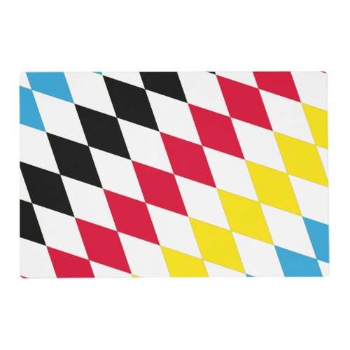 Black Red Yellow Blue Bavaria Diamond Flag Pattern Placemat