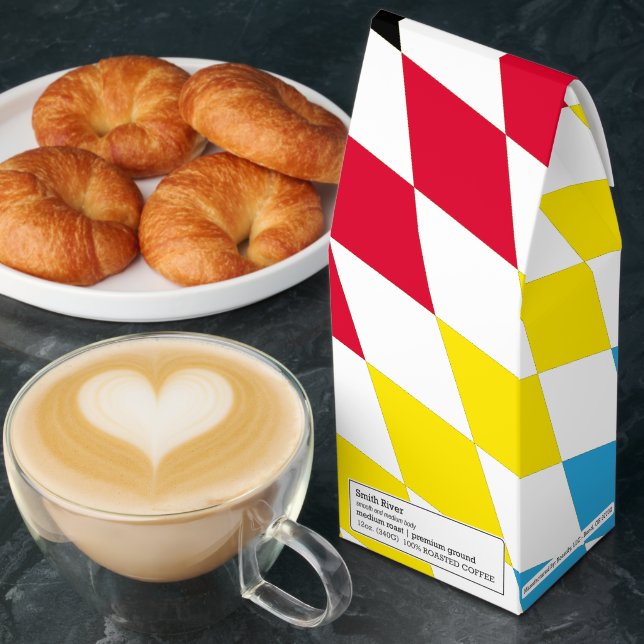 Black Red Yellow Blue Bavaria Diamond Flag Pattern Roasted Coffee (Breakfast)