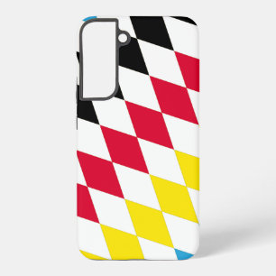 Black Red Yellow Blue Bavaria Diamond Flag Pattern Samsung Galaxy S22+ Case