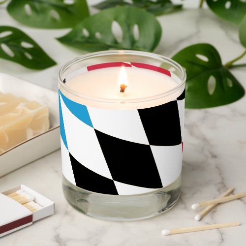 Black Red Yellow Blue Bavaria Diamond Flag Pattern Scented Candle