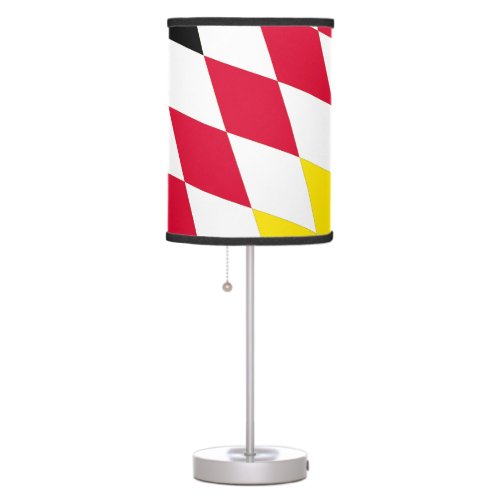Black Red Yellow Blue Bavaria Diamond Flag Pattern Table Lamp