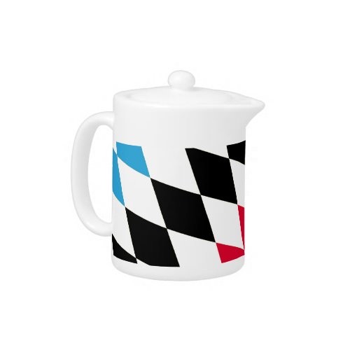 Black Red Yellow Blue Bavaria Diamond Flag Pattern Teapot