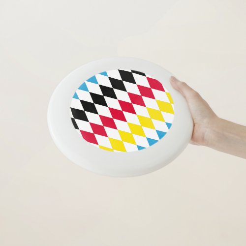 Black Red Yellow Blue Bavaria Diamond Flag Pattern Wham_O Frisbee