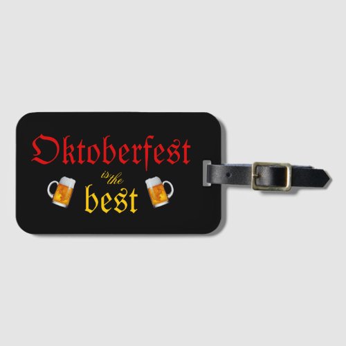 Black Red Yellow Flag Colors Beer Oktoberfest Luggage Tag