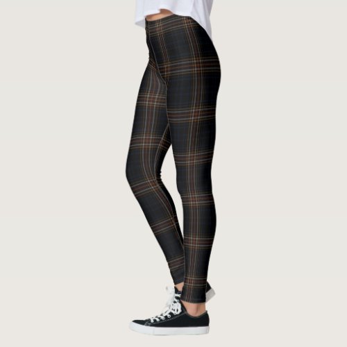 Black Red Yellow Large Tartan Plaid Leggings