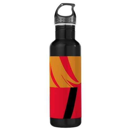 Black Red Yellow Painting Abstract Art Water Bottle