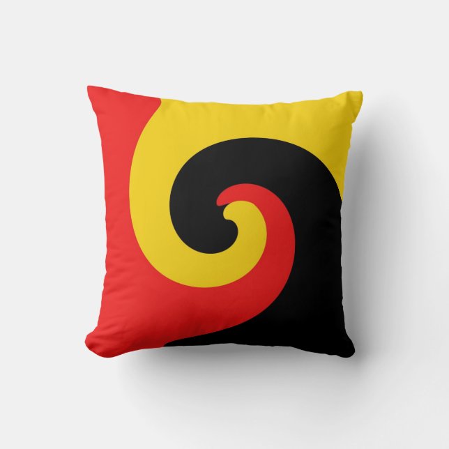 Black Red Yellow Retro Painting Abstract Art Throw Pillow (Front)