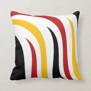 Black Red Yellow Stripes Throw Pillow