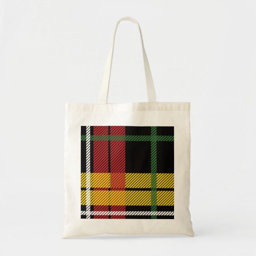 Black Red Yellow White Plaid Tartan  Tote Bag